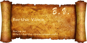 Bertha Vince névjegykártya