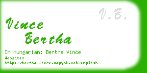 vince bertha business card